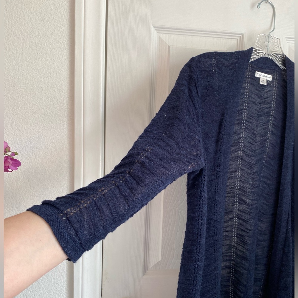 Christopher and banks Navy Open-Front Sweater - Picture 2 of 4